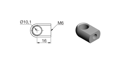 Technical drawing - Endfitting - Eye