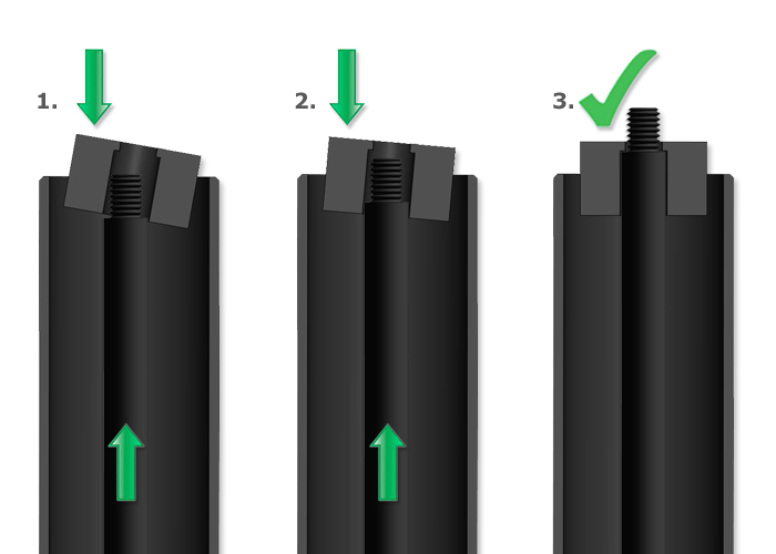 Instalação e Utilização - Tubos de travamento